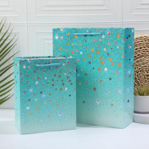 Bronzing Stars Pattern Paper Bag With Starwing Handle Blight Colors