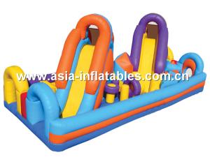 China Inflatable Obstacle Challenges Course With Double Slides wholesale