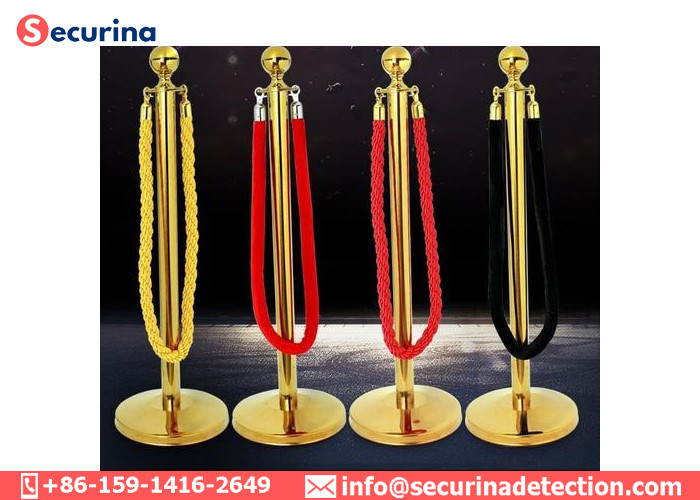 Traffic Retractable Security Bollards Safety Queue Barrier Polish Brush Titanium Crowd