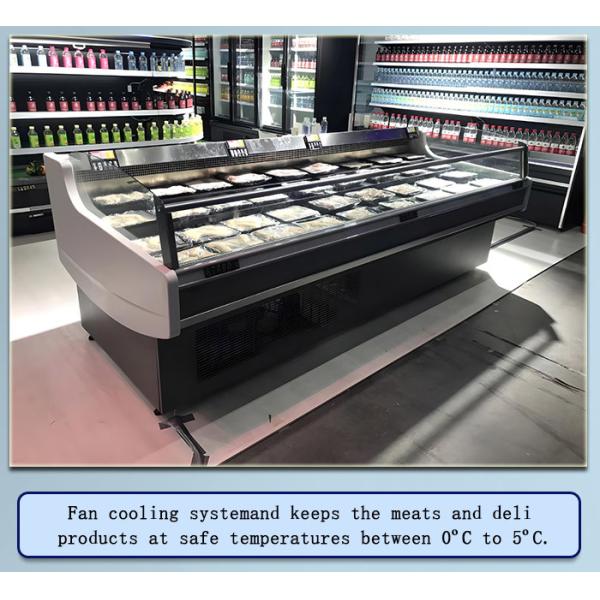 Cold Storage Meat Display Freezer 160L No Door Butcher Shop 0 - 5 ℃ Cooler