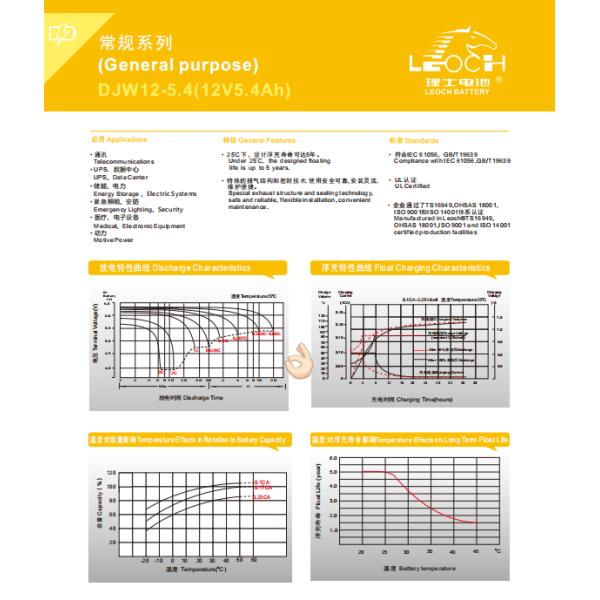 12V5.4Ah High-Capacity Lead-Acid Battery Long-Lasting Power for Off-Grid and Emergency Systems