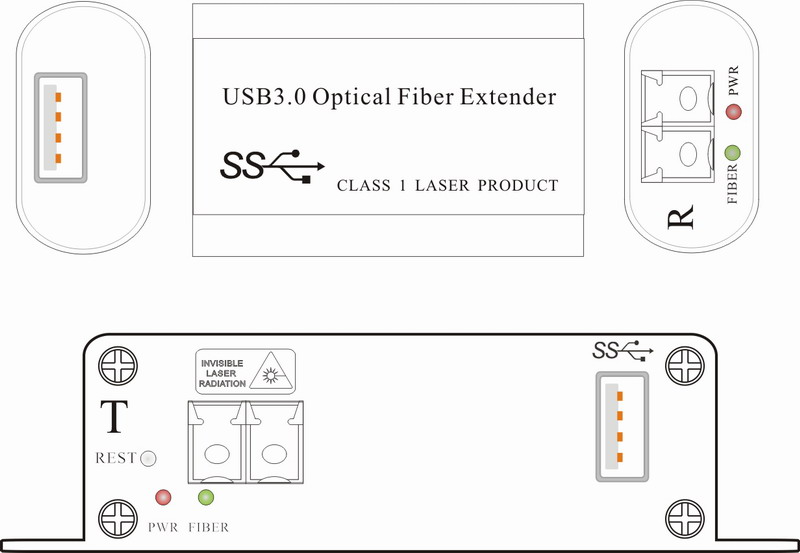 High speed USB3.0 to fiber extender,superspeed USB3.0 over fiber multiplexer/transmitter and receiver