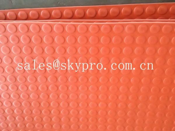 Quality Round stud / coin / button rubber mats , large rubber flooring for gym for sale
