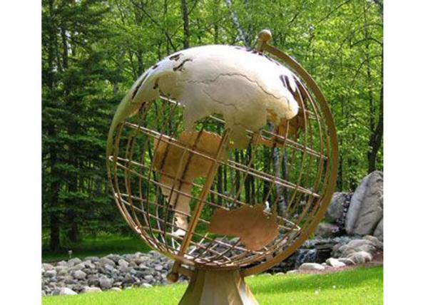 Quality OEM Casting Antique Brass Finish World Globe Statue for sale