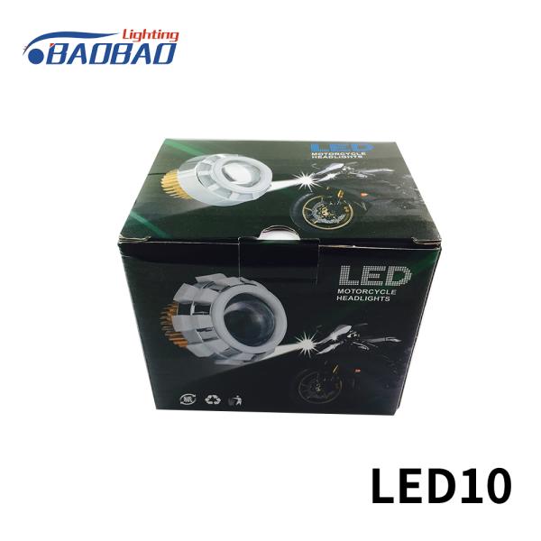 LED10 Double angel eye without fan motorcycle led headlight projector lens