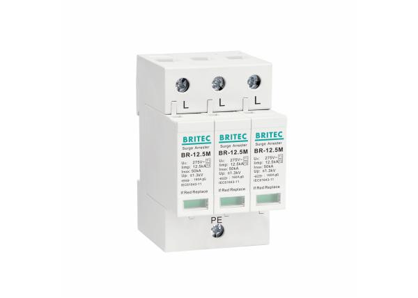 Quality T1 + T2 Surge Protector Iimp 12.5 KA Surge Arrester 3 Phase TN - C System for sale