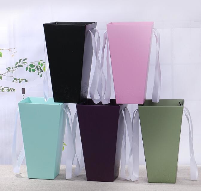 Custom design gradient color luxury paper packaging gift box with lid,Paper Flower Box Florist Bouquet Box Packaging Ros