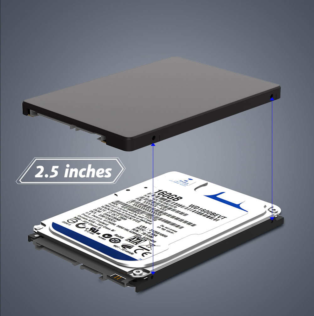 M.2 Key B to 2.5 SATA Enclosure Adapter for NGFF SSDs