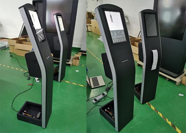 12.1 13.3inch LCD info kiosk with capacitive touch screen and thermal printer