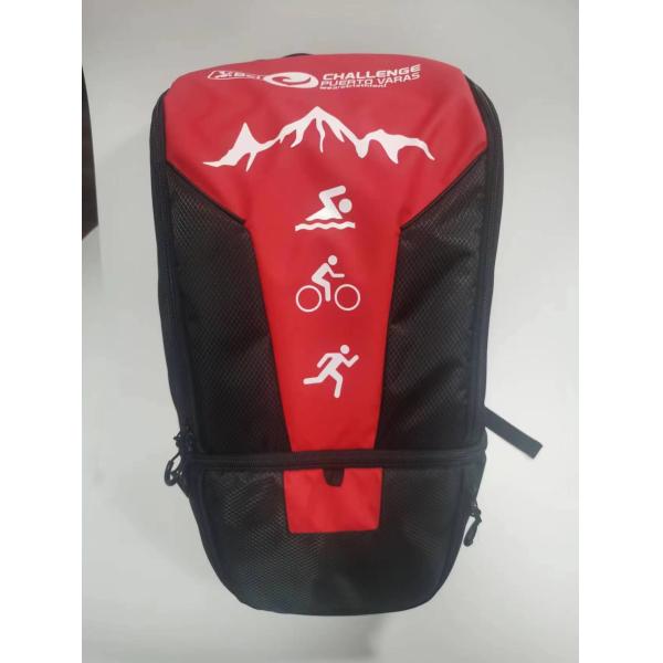 Detachable Bike Helmet Backpack Bag Red With Dry / Wet Separation