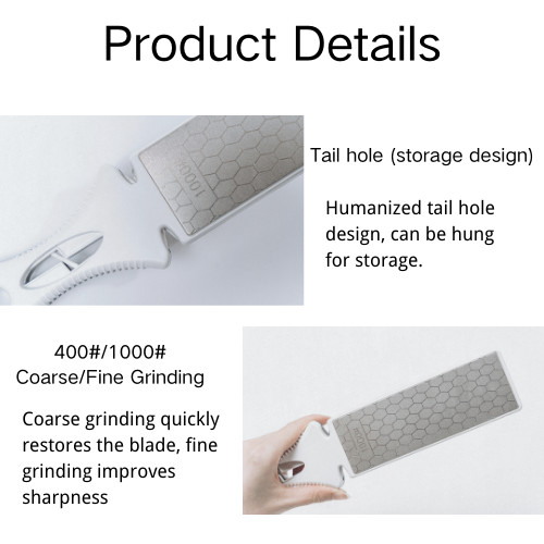 Folding Whetstone Diamond Knife Sharpener Double Sided Polish Camping Outdoor Tool