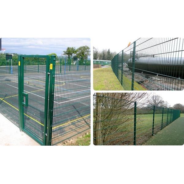 Green Double Wire Fence Wonderful Shape Rust Resistant Bright Appearance