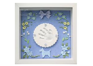 Handmade Newborn Childrens Memory Box , Custom Hand And Footprint Photo Frame