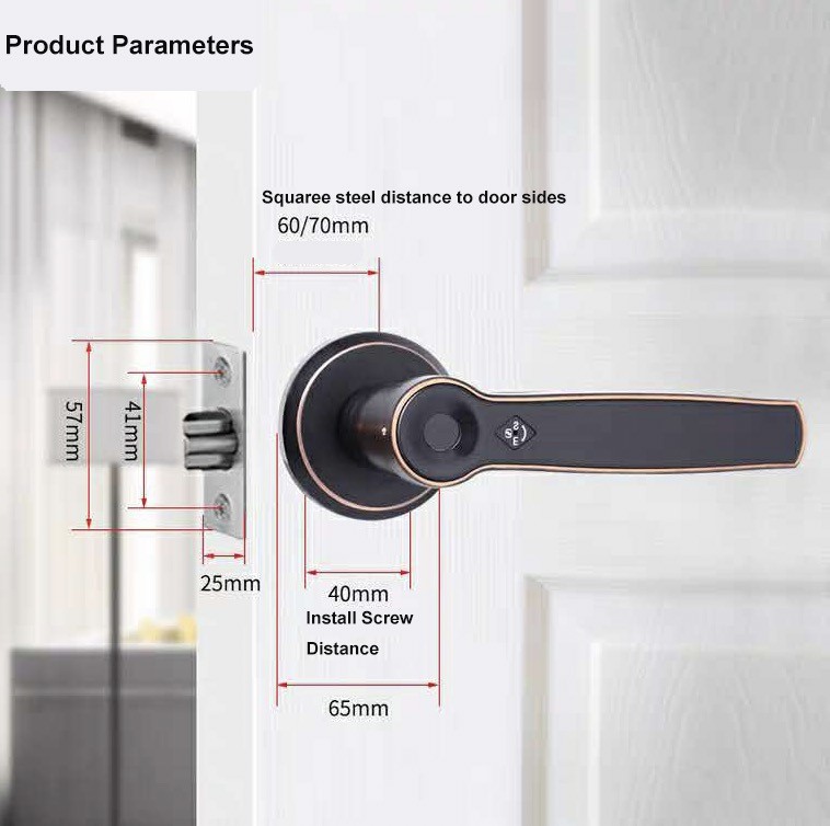 Home Smart Pin Key Keyless Finger Print Smart Handle Door Locks