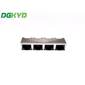 180 Degree 1X4 RJ45 Ethernet Connector With LED