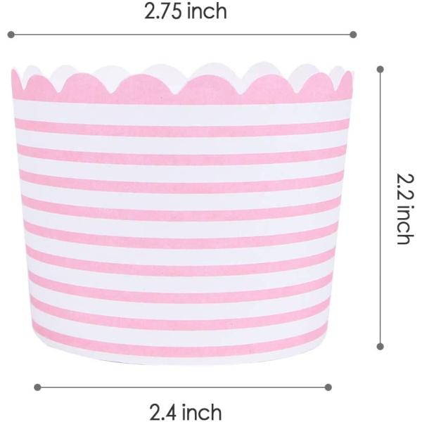 Pink Stripe Cake Dessert Paper Non Stick Baking Cups