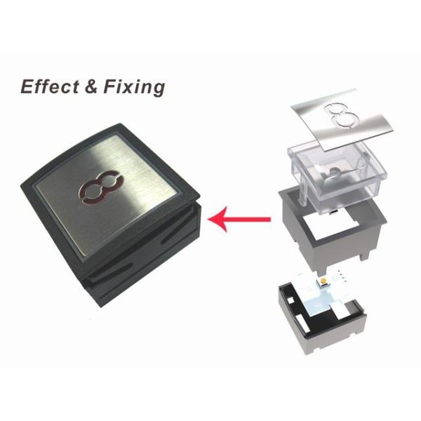 Square Normally Elevator Door Close Push Button Switch With Long Service Life Size 40x40 Mm