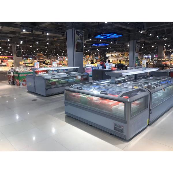 Combine Commercial Supermarket Island Freezer With Top Sliding Door