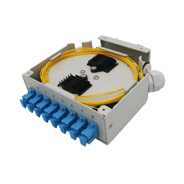 Quality Aluminum Fiber Patch Panel Rack Mount 8/12 Port For FTTH Network Terminal Distribution for sale