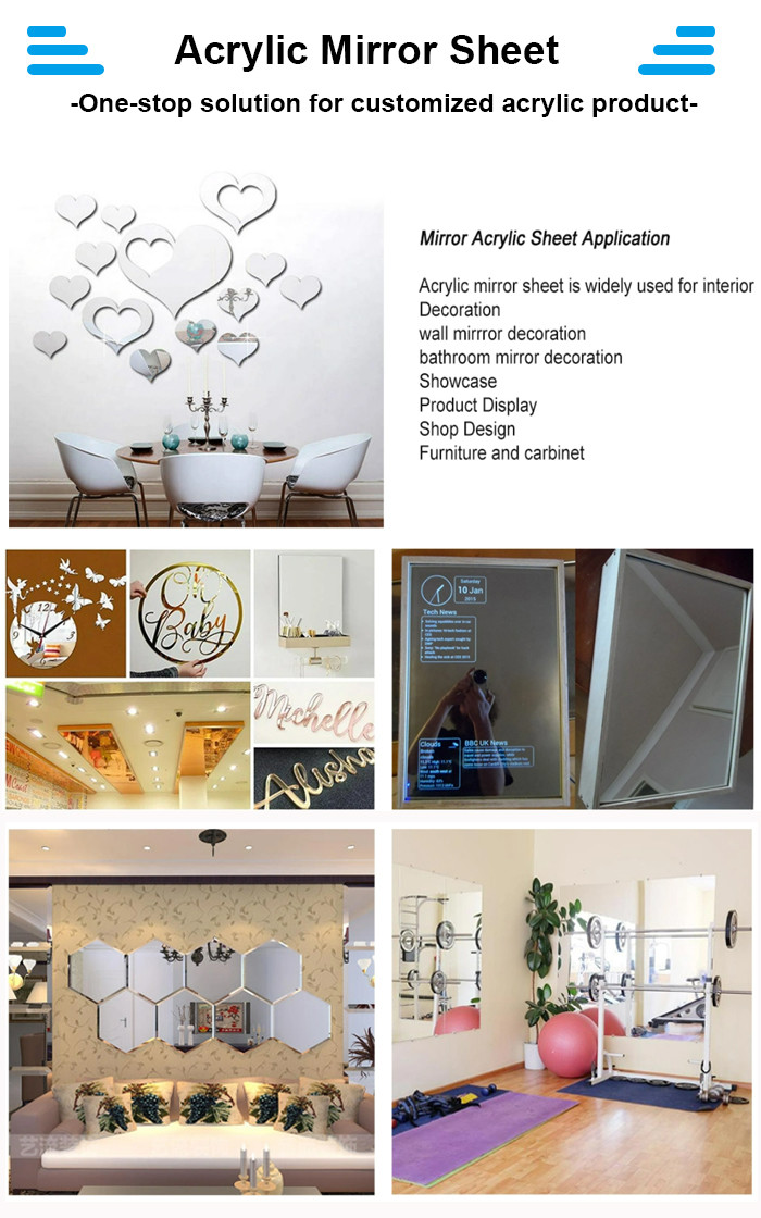 Silver 4x8 Acrylic Mirror Panels Wedding Invitation Lucite Board