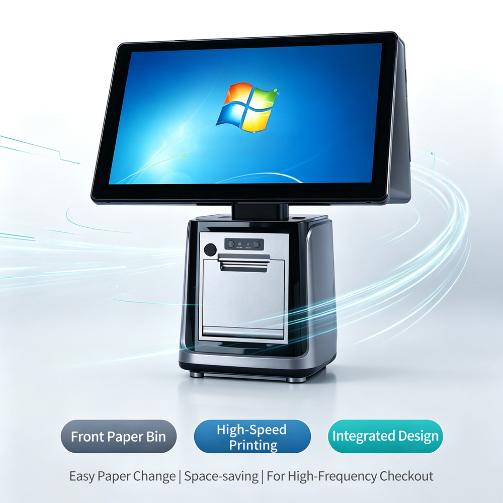 Restaurant Android All In One POS System With QR Code NFC Reader Face Recognition