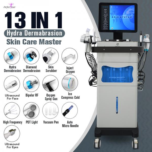 Quality Dermabrasion Hydrafacial Beauty Machine Skin Care Cleaning 250VA With 13 Handles for sale