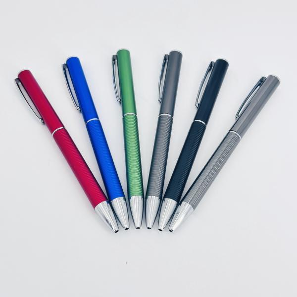 Quality High End Aluminum Twist Ball Pen Colorful Anti-slip Grip Smooth Writing Ballpoint Pen for sale