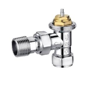 China EN215 Certified Angled Thermostatic Radiator Valve With Compression End For Copper Pipe 15MMx1/2'' Chrome Plated wholesale