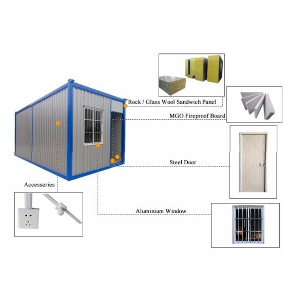 Welded Premade Container Homes Waterproof Steel Frame Structure Customized Design