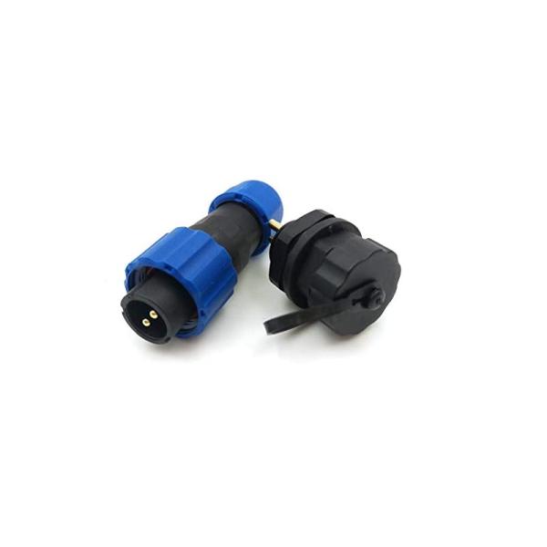 13mm Waterproof Aviation Connector IP67 2Pin Panel Mount LED Light Wire Connector