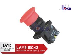 China Professional Red Mushroom Head Push Button Switch LAY5（XB2）-EC42 wholesale