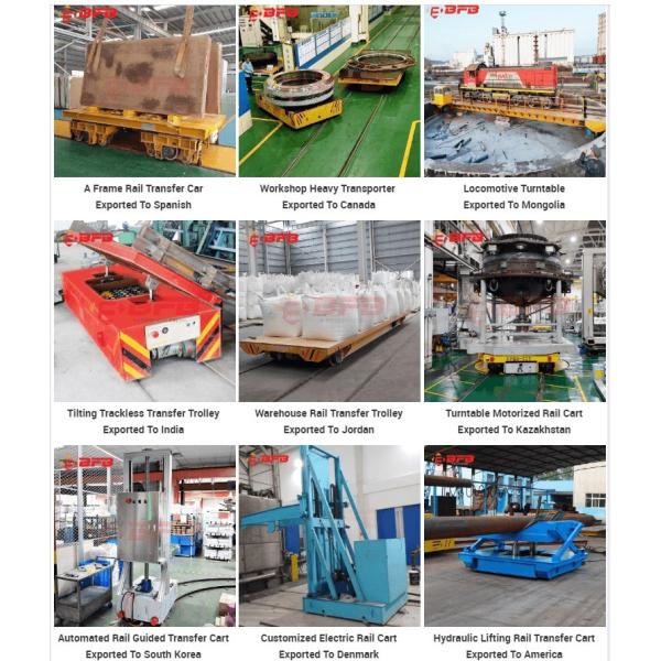 Remote Control 5t Side Dump Rail Transfer Trolley 20m/Min