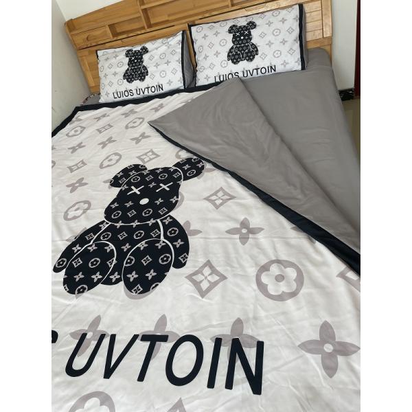 Modern Style Cartoon White Bear Head Design Bedding Sets with 100% Polyester Material