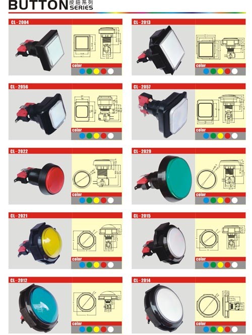 Push Button Arcade Game Machine Parts L41 * W33 * H68MM Size Replacement accessories