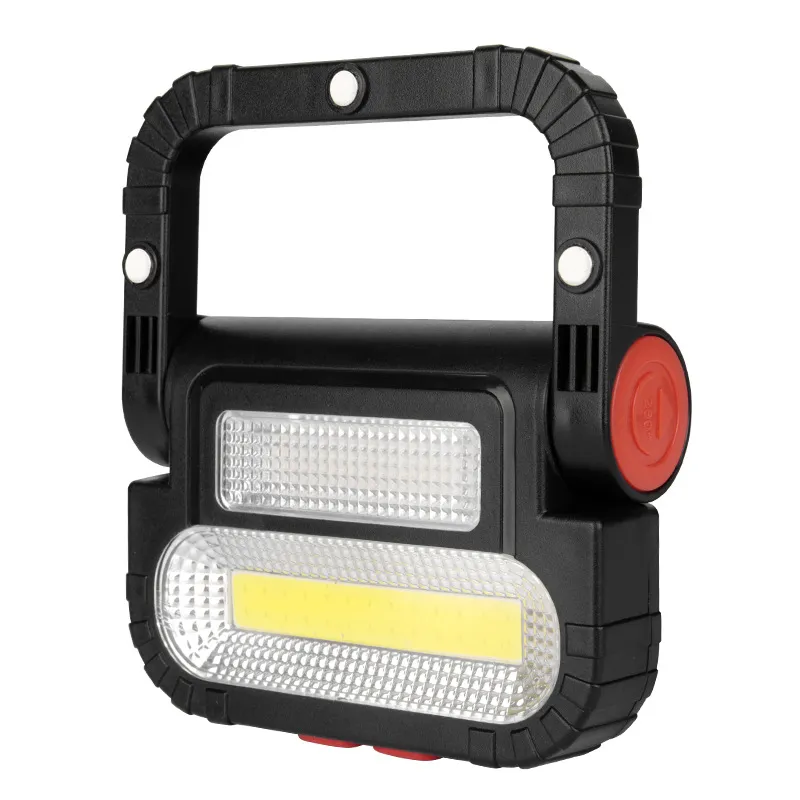 Battery Powered Handheld LED Work Light 9.9x2.9x7.1cm Mini Work Light 180lm Waterproof Stand Hook Red Warning