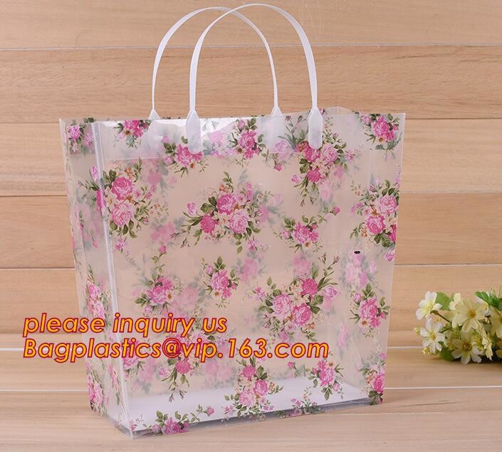 Promotional customized high quality soft loop plastic cloth bag,manufacturer custom soft loop handle polyethylene PE pla