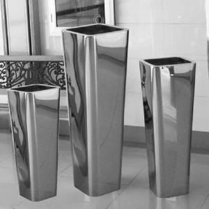 China 700mm Tall Mirror Surface Cbd Stainless Steel Planter Box wholesale