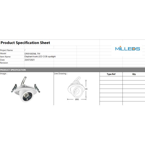 Catering shops indoor Elephant trunk COB spotlight Triac dimmable 7W adjustable led recessed lighting