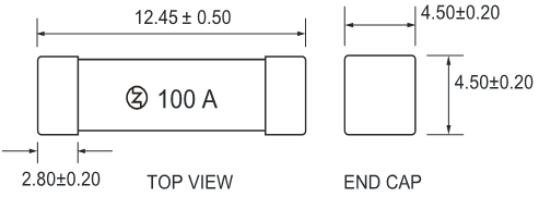 Quick Blow Ceramic Package SMD Cartridge Fuse 4512 50A 72VDC