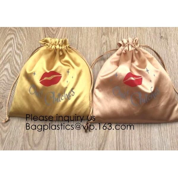 Gift bag With Drawstring,Bag For Hair Extension,Pouch For Jewelry,Ivory Satin Drawstring Pouch bags,Promotion Colorful S