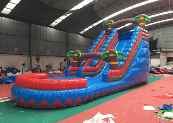 Quality Small Inflatable Pool With Slide Outdoor Inflatable Garden Slide 4Mx 4M X 4M for sale