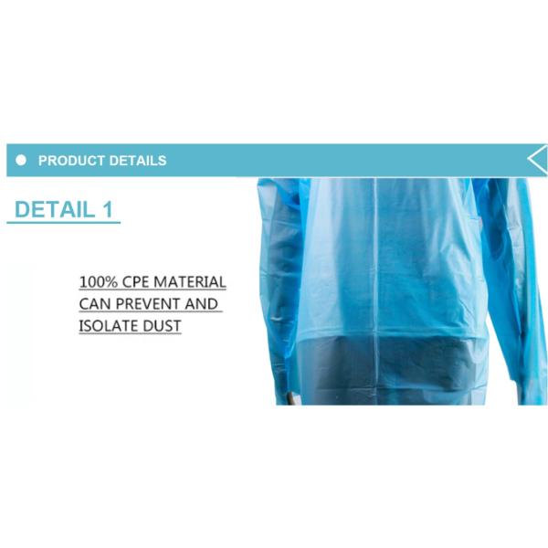 Customized Protective Disposable CPE Gown For Surgical Laboratory