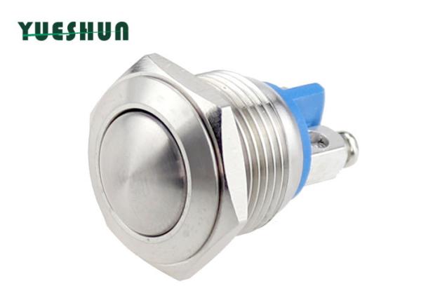 Quality Metal Anti Vandal Push Button Switch 16mm Ball Round Head Normal Open Waterproof for sale