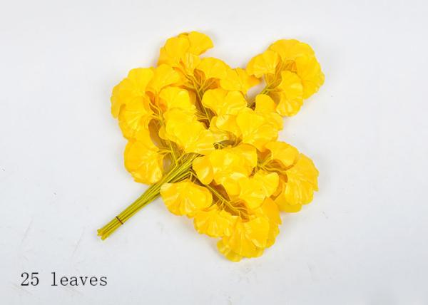 Quality Realistic 12 Pcs Yellow Ginkgo Leaves Artificial Tree Branches for sale