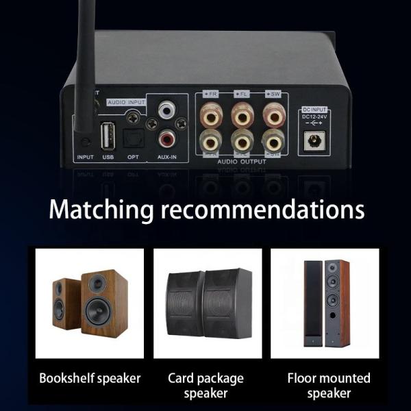 2*100W 2.1 Channel Digital Audio HIFI Desktop Digital Amplifier Subwoofer Sound Power Amplifier for Home Audio