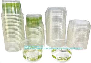 China Compostable Biobased Plastic Cups And Lids Dessert Cups With No Hole Lids, Mini Disposable Parfait Cups wholesale
