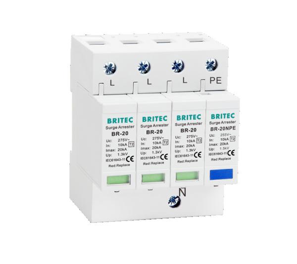 Quality BR-20 3P+1  Surge Protection Device Spd Lightning Arrester thunder protector for sale