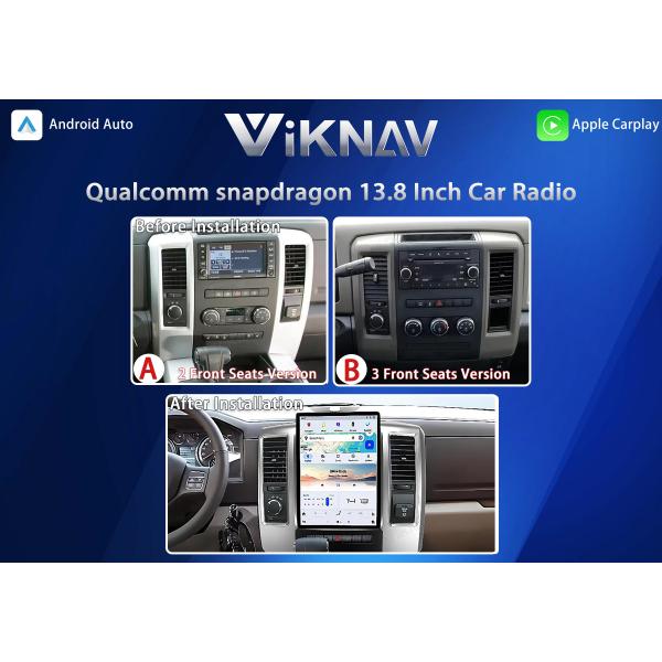VIKNAV 13.8 inch Car Radio For Dodge RAM 2008-2011 Wireless Carplay