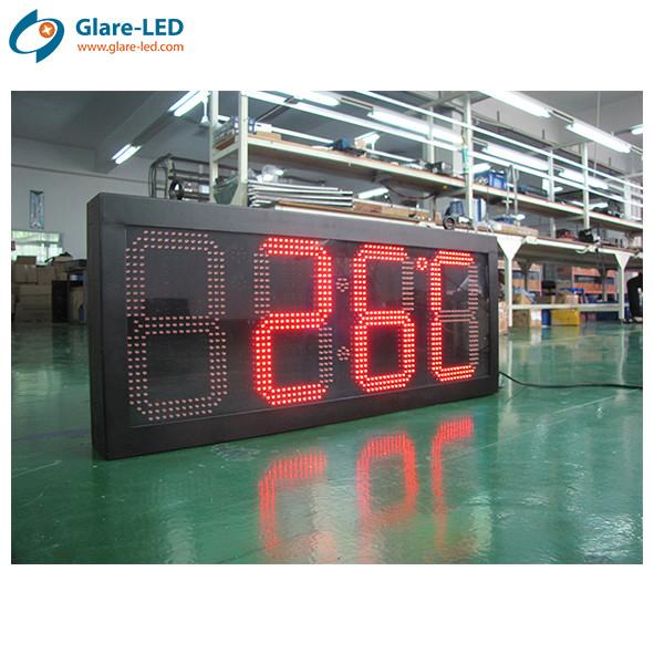 Quality 8" -72" Outdoor Waterproof Led Digital Double Side Time And Temperature Sign Led Timer Display Led Wall Clock for sale