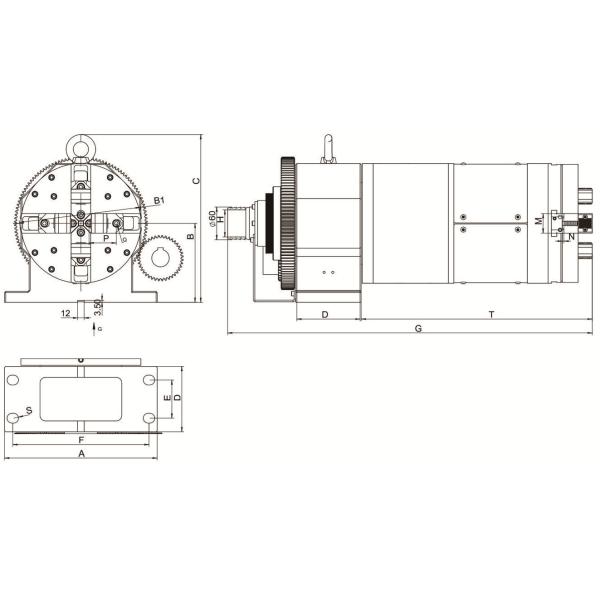 New Design Central Solid Four Claw Feeding Chuck For Chuck Lathe